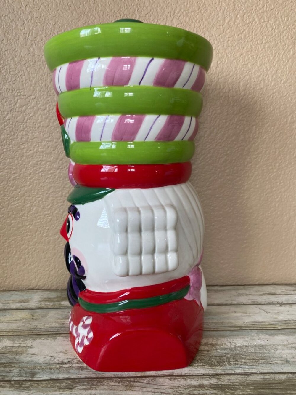 One Hundred 80 Degrees Candy Theme Nutcracker Cookie Jar Ceramic Christmas 12" - Picture 7 of 12